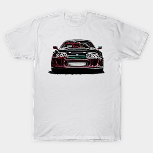 Neon Supra: Vibrant Front Body Design for Teen Car Enthusiasts T-Shirt